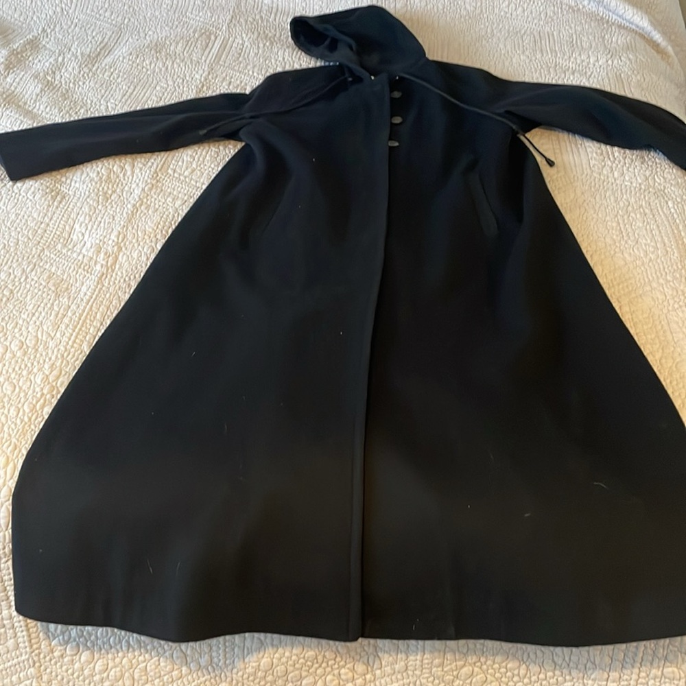 Merino wool black womans coat